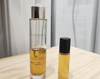 Muestra en frasco roll-on de 10 ml de aceite de perfume Sunnamusk Soft Paradise.