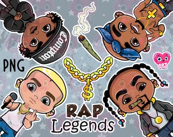 Rappers bundle, Hip hop legends 90s clipart, Funny gangsters, rap legends 90s bundle, cute rapper, Rap legends png, Bronx New york city, LA
