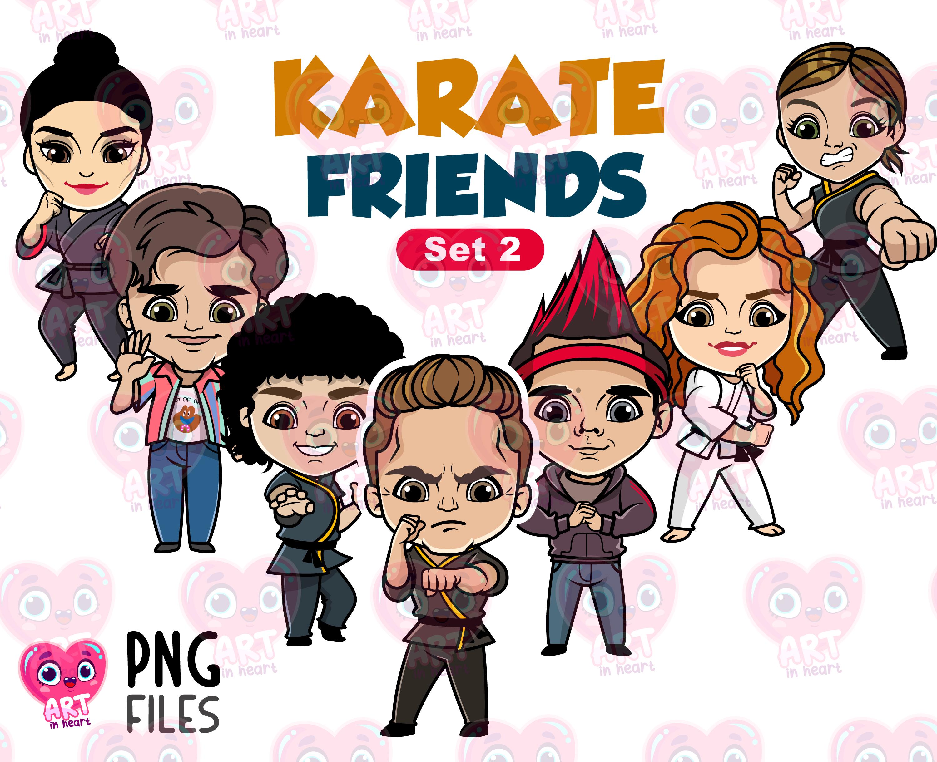 Battle Buddies Set 2 Clipart, Karate Friends Clipart, Cute Friends ...