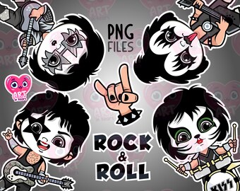 Rock music band clipart, Cute kids friends clipart, Rock music bundle, American Rock band, Rock and Roll clipart svg, Rock lovers