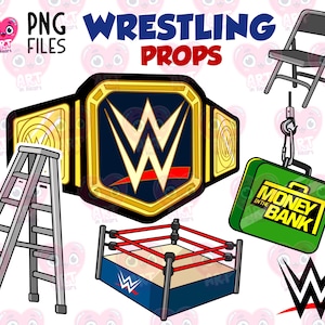 Wrestling props clipart png, pro wrestler bundle, Wrestling WWE clipart, Wrestlers money in the bank, USA wrestlers lovers, wrestling chair