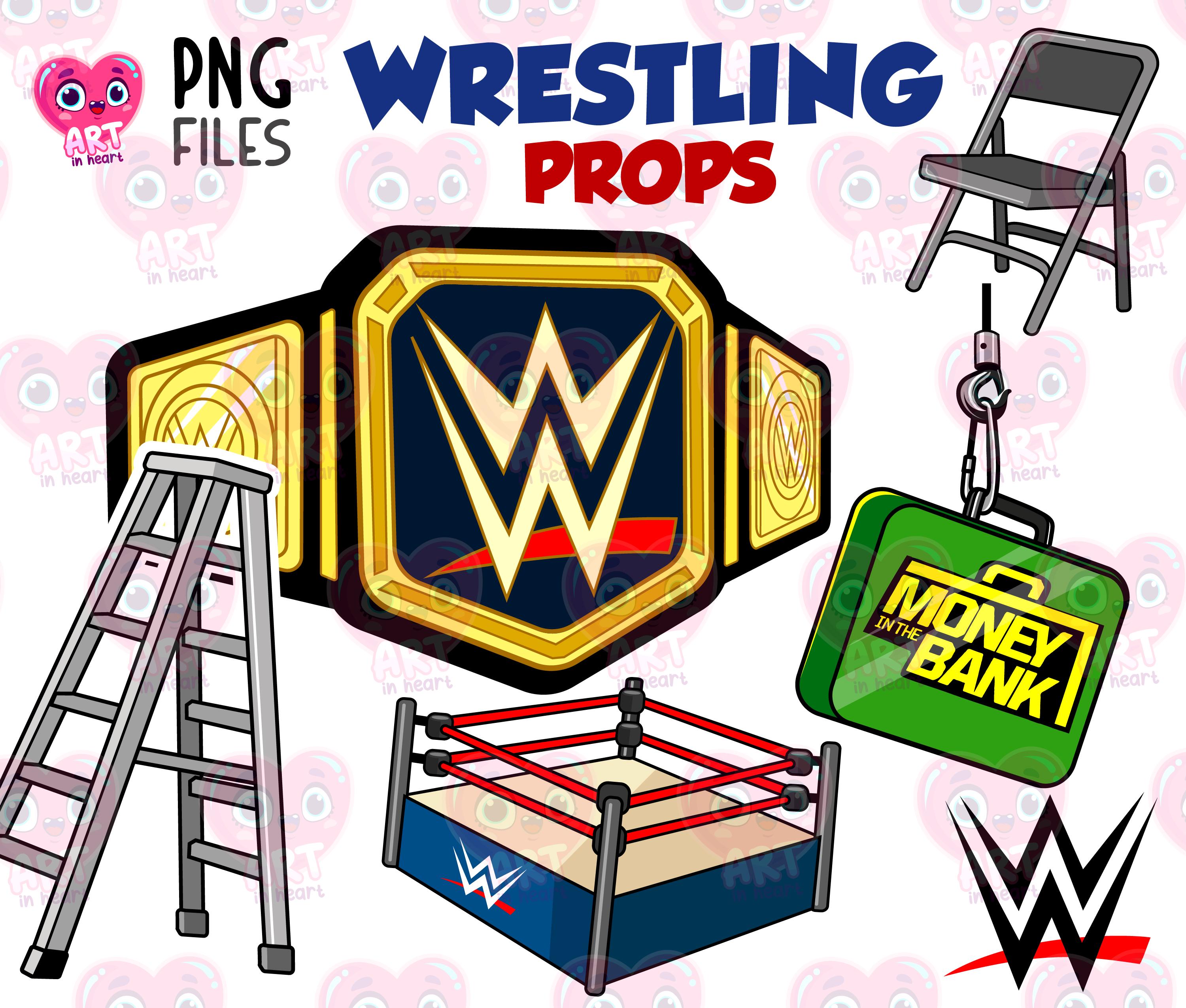 Wrestling props clipart png, pro wrestler bundle, Wrestling WWE clipart, Wrestlers money in the bank, USA wrestlers lovers, wrestling chair