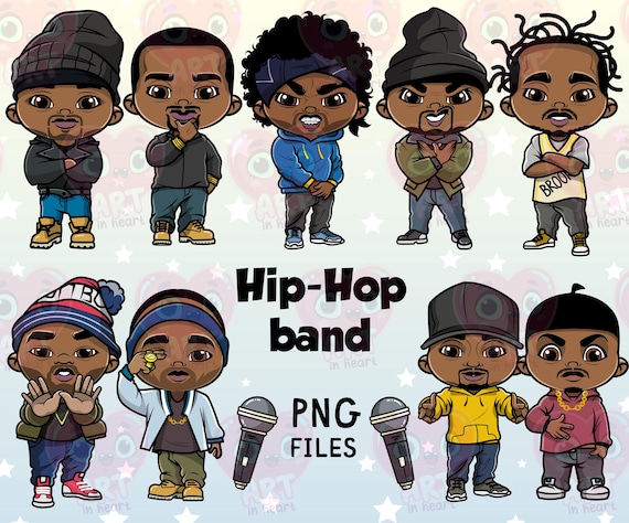 Rappers Bundle, Hip Hop Legends 90s Clipart, Funny Gangsters, Rap