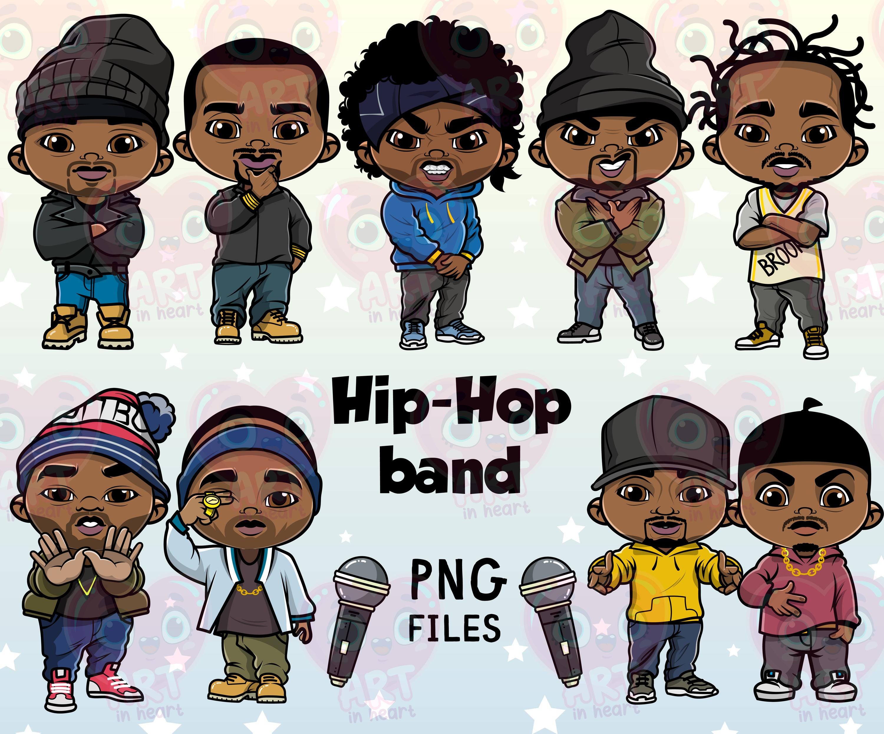 Rappers Bundle, Hip Hop Legends 90s Clipart, Funny Gangsters, Rap