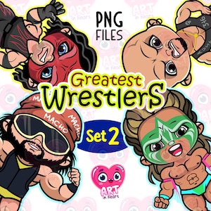 Greatest wrestlers clipart 2, pro wrestler bundle, Wrestling WWE clipart, Cute funny Wrestlers, Sports digital clipart, USA wrestlers lovers