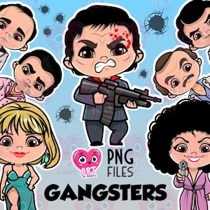 Maffia clipart, gangsters bundel, schattige vrienden clipart, klassieke film jaren 80, American Dream, usa film nostalgische, running man png