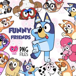 Funny  friends clipart, cute kids party characters, dogs bundle, cartoon inspiration, domestic animals bundle, best friends clipart