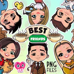 Beste Freunde Clipart, süße Freunde Clipart, Sitcom 90er Jahre, Filmklassiker 90er Jahre, Beste Freunde Bundle, Filmklassiker 90er Jahre