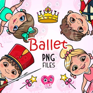Niedliche kleine Balletttänzer Clipart, Ballerina Clipart, Tänzerin Mädchen Clipart, Ballett Bündel, Kinder Tanzparty, Kinder Ballett Clipart png
