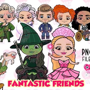 Clipart di amici da favola, clipart di amici magici, clipart di amici carini, festa di compleanno per bambini, festa per piccoli maghi, clipart di mago meraviglioso