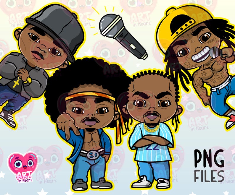 Rap 90s Bundle Hip Hop, Rap Legend Clipart, Rappers Bundle, Hip Hop ...