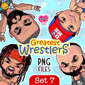 Größte Wrestler Clipart 7, Pro Wrestler Bundle, Wrestling WWE Clipart, süße lustige Wrestler, Sport digitale Clipart, Wrestler-Liebhaber