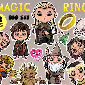 Magische Freunde Clipart, kleine Zauberer Clipart, süsse Kinder Clipart, süsse Freunde Clipart, Film Inspiration digital png, Kinder Geburtstagsparty
