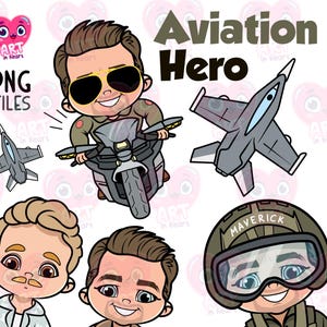 Aviation hero Clipart PNG Bundle, aviator clipart png, aviation lovers, cute kids clipart, usa super hero png