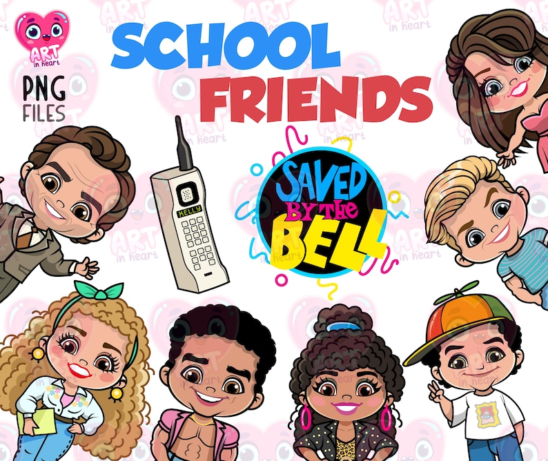 School Friends Clipart, Cute Kids Clipart, School Sitcom Bundle, School ...