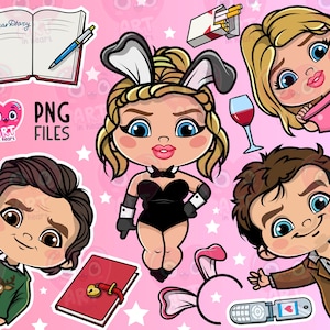 Dear Diary clipart, Female life bundle png, Cute kids clipart, best friends clipart, classic movie 90s clipart, christmas party
