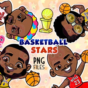 Basquete clipart png, estrelas do basquete png, festa de aniversário de basquete, clipart de crianças fofas, pacote de esportes, campeão de basquete, estrelas dos EUA