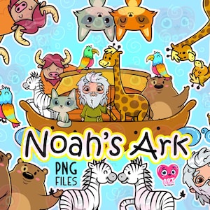 Arka Noego clipart png, Słodkie dzieci clipart, Opowieści biblijne, Chrześcijańska Arka zwierzęta Religijne zwierzęta Wielka powódź, Religijne dla dzieci