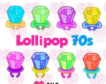 Lollipop 70s clipart, Sweet 70s bundle, 70s candy clipart, Nostalgia, retro clipart, vintage, retro 70s party, Sweets bundle png
