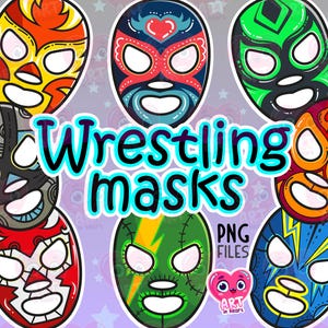 Luchador Masken Clipart, Wrestling Masken Bundle, mexikanische Maske Wrestling, Festival, Mexiko Maske, Lucha Libre Masken, Sport Wrestling png