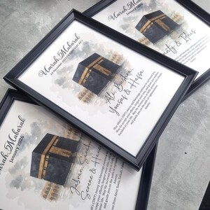 Personalised Umrah & Hajj Mubarak Frame | Custom Islamic Gift | Hajj Pilgrimage Gift | Custom Name and Date Print | Spiritual Keepsake image 6