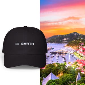 St Barth Dad Cap Embroidered St Barths baseball cap Saint Barthelemy Dad Hat Caribbean Island Souvenir Saint Barths Travel Luxury Yacht Gift
