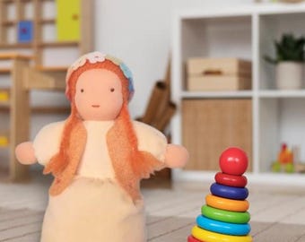 Waldorf doll Fairy of Sunbeam. Textile Eco toy for baby, toddler, children, women. A hug doll. A doll for home decor. 10&quot;/12&quot;/14&quot;/ Yellow