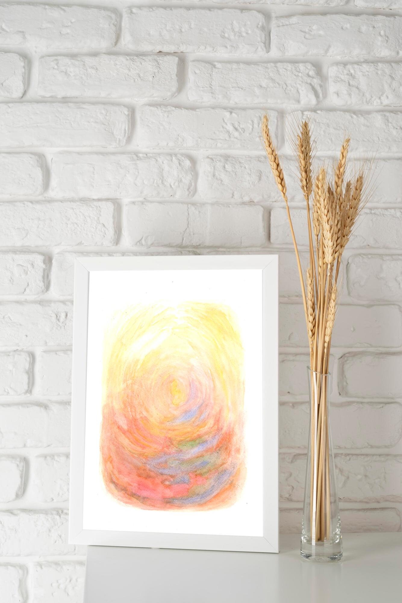 Genesis motive. Warmth, air and water. Watercolor. A4, A5 PDF for printing. Home decor. Waldorf art