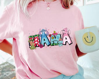 Camiseta Disney para mamá, Stitch y Lilo (Colores cómodos) 282714