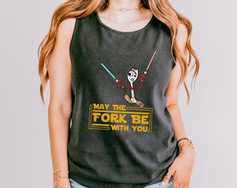 Disney May the Fork Be With You Tank Top: Summer Vacation Graphic Racerback 284794