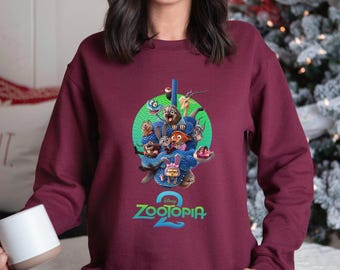 Disney Zootopia 2 Sweatshirt, Zootopia Characters Sweatshirt,Judy Hopps Nick Wilde Gary De'Snake Hoodie, Disneyland Zootopia Crewneck 283863