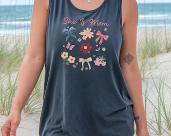 Camiseta sin mangas "She Is Mom": Camiseta deportiva con espalda cruzada "Summer Vacation" 285556