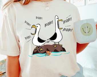 Camiseta de Buscando a Nemo para mamás: Diseño de gaviotas de Disney (Colores cómodos) 281950