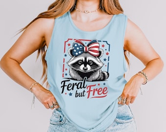 Camiseta sin mangas Feral But Free: Camiseta deportiva con espalda cruzada y estampado de vacaciones de verano 285545