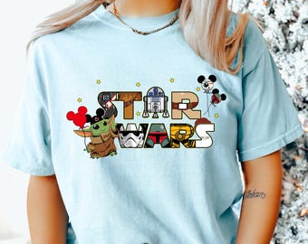 Camiseta de Baby Yoda de Star Wars, Camiseta Comfort Colors, Camiseta de Disney Star Wars, Camiseta para fans de Star Wars, Camiseta Galaxy's Edge, Camiseta Grogu de Star Wars 282341
