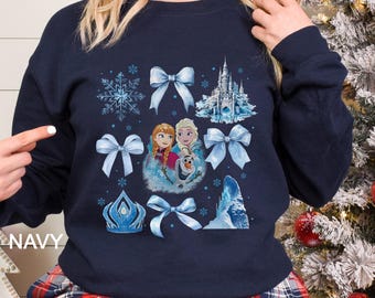 Disney Frozen Coquette Sweatshirt, Princess Elsa Sweatshirt, Elsa Coquette Hoodie, Disney Girls Trip Hoodie, Elsa Anna Olaf Crewneck 283951