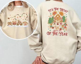 Sudadera navideña de Mickey y sus amigos: Casa de jengibre con cuello redondo 23801