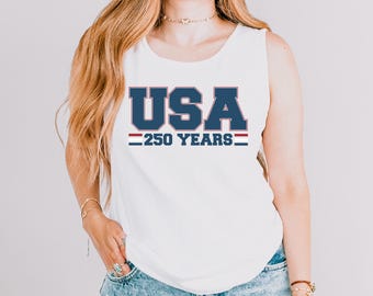 Camiseta sin mangas USA 250 Years: Summer Vacation Graphic Racerback 285480