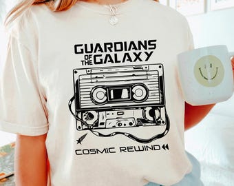 Camiseta de casete de la gira Cosmic Rewind, Comfort Colors, Guardianes de la Galaxia, Camiseta de Epcot, Atracción del parque temático, Viaje a la galaxia cósmica 282904