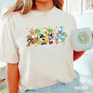 Mickey and Friends Beach Shirt, Comfort Colors, Disney Surfing Shirt, Disney Summer Vibes Tee, Disney Summer Vacation Shirt 282897