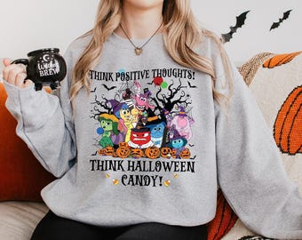 Inside Out 2 Halloween Sweatshirt, Disney Inside Out 2 Hoodie, Inside Out Think Halloween Candy Sweatshirt, Inside Out Party Hoodie 281948