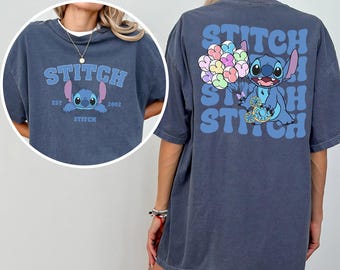 Disney Stitch Est. 2002 Shirt, Comfort Colors, Cute Stitch Shirt, Disney Shirt, Stitch Balloons Shirt, Stitch Disneyland Shirt 283298
