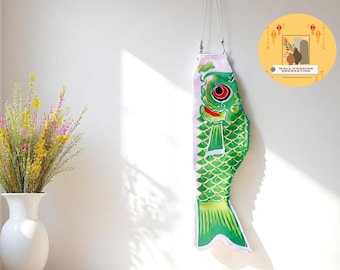 Colorful Carp Windsock | Fish Flag Outdoor Decor | Yard Streamer Hanging | Garden Wind Chimes Decoration | Cozy Home Accent