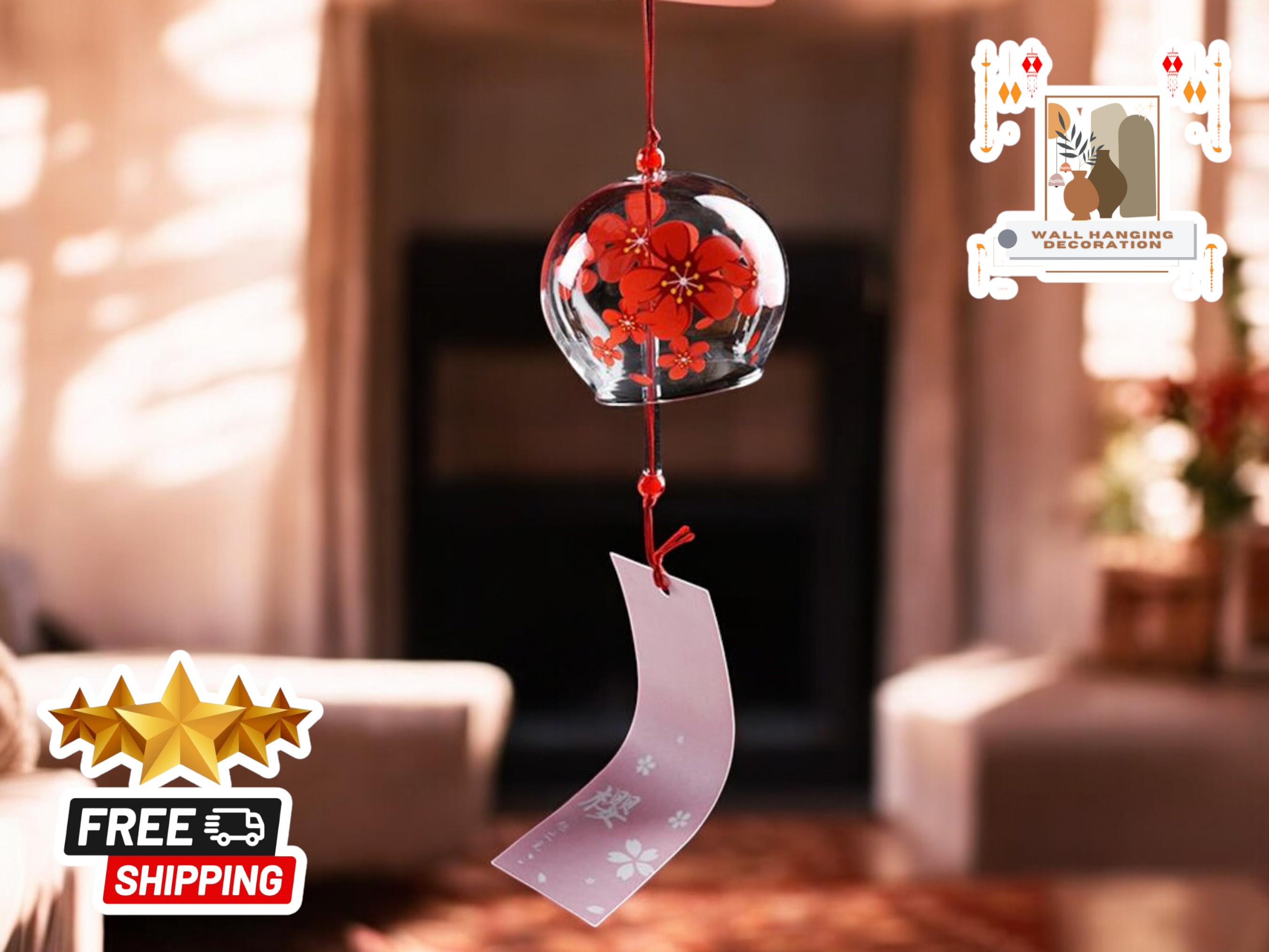 Glass Wind Bell Furin Chime | Elegant Home & Office Decor | Kitchen Decoration Idea | Unique Wind Chimes | Relaxing Atmosphere Piece