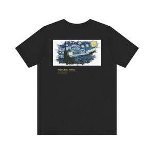 Surreal Van Gogh Reimagined Tee, Starry Line Motion T-Shirt, Art Lover Gift, Starry Night Shirt, Unisex Jersey Top,Art,Gift.