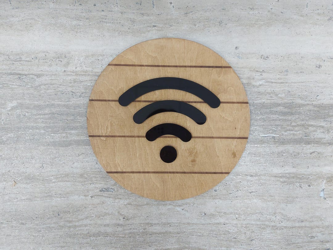 Wi Fi Sign Internet Door Sign Wood Acrylic 3D Sign for Business Home ...