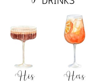 Espresso Martini and Aperol Spritz Wedding Bar Specialty Drink Sign
