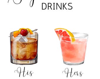 Old Fashioned and Paloma Wedding Bar Specialty Drink Sign