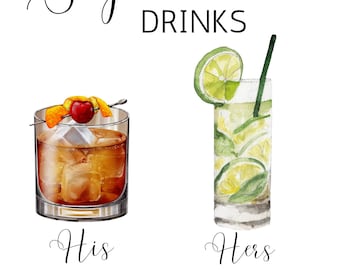 Old Fashioned and Ranch Water Wedding Bar Specialty Drink Sign