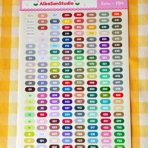 DMC糸ボビン用ラベル • 刺繍糸ステッカー • クロスステッチ整理用品 • ムーリンコットン •
